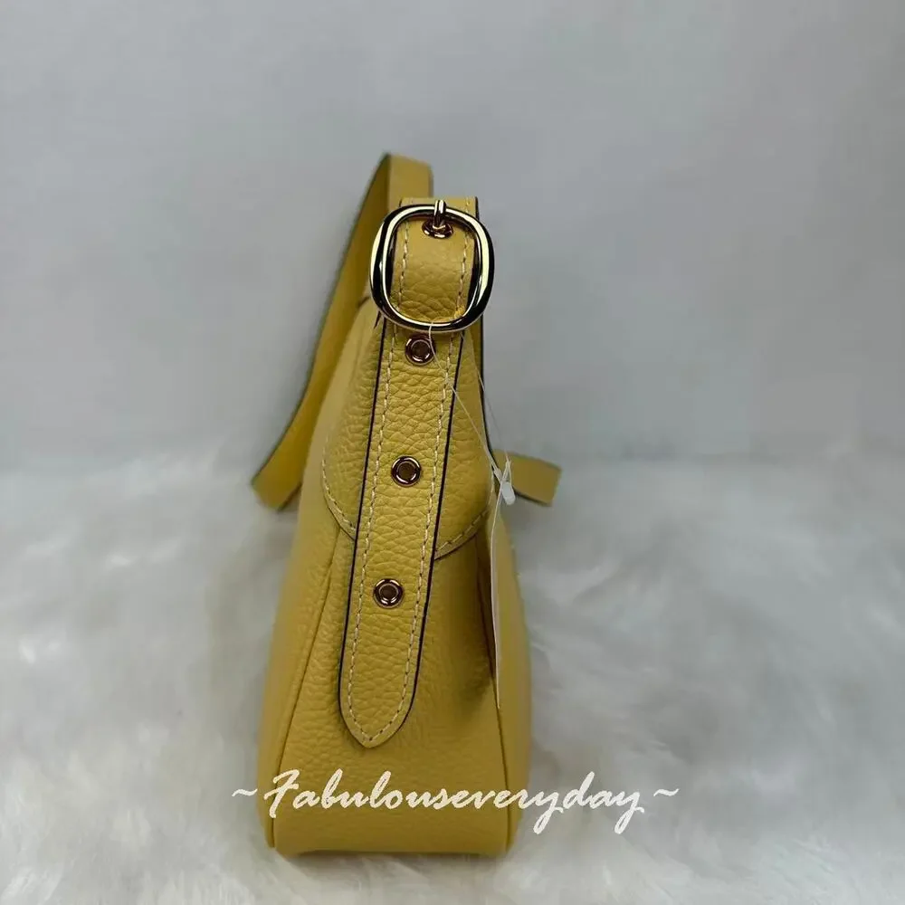 Coach Ella Small Shoulder Bag Crossbody In Leather/Gold/Soft Yellow CDV36 NWT